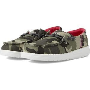 Hey Dude Wendy Youth Slip On Sneakers Loafer Funk Camo Lightweight Green 3Y